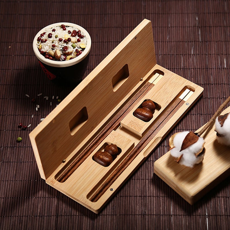 Custom Wooden Chopsticks Set with Chopsticks Holder and Gift Etsy