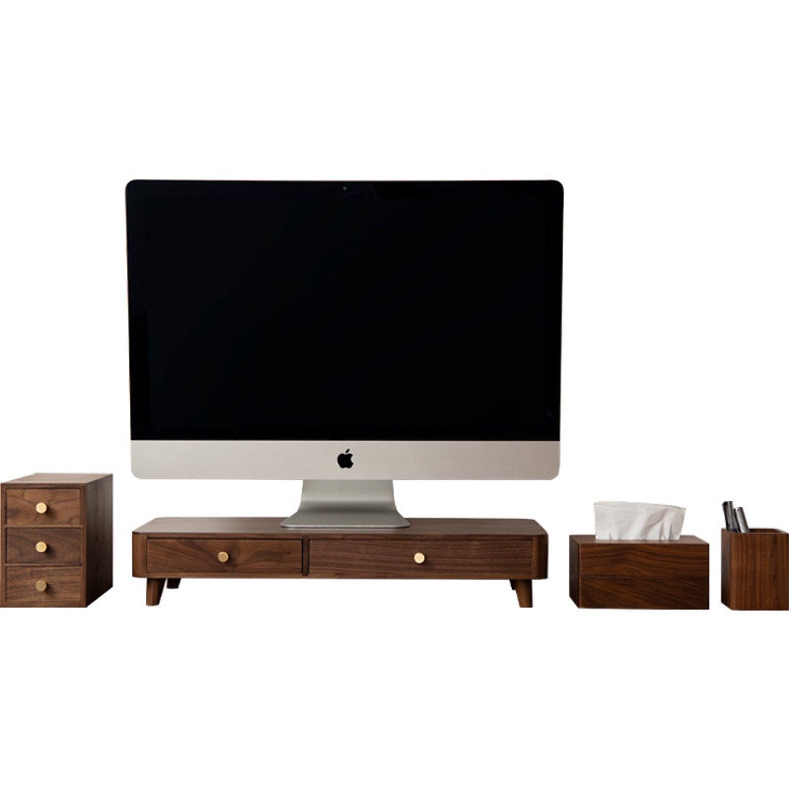 Wood Desk Organizer Set Wood Desk Organizer With Drawers Etsy