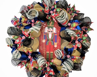 Christmas wreath, Nutcracker wreath, christmas nutcracker wreath, christmas wreath for front door, winter wreath, christmas decoration