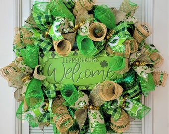 St. Patrick's Day wreath, St. Paddy's day, St. Patrick's day door hanger, Irish, Leprechaun, luck of the Irish, St. Patrick's Day decor