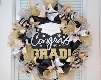 Graduation wreath, Congrats Grad, Graduation 2024, Personalized Graduation wreath, High School Graduation, College Graduation, Graduation