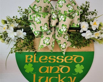 St. Patrick's Day door hanger, St. Patrick's day wreath, S. Paddy's day, Irish Wreath, Blessed wreath, St. Patrick's day decor, Shamrock
