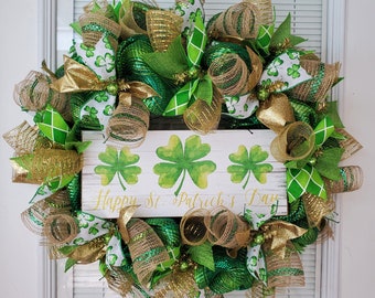 St Patrick's Day wreath, St Patty's Day, st patricks day wreath, St. Patrick's Day Wreath, Irish Wreath, Shamrock Wreath, Luck of the Irish