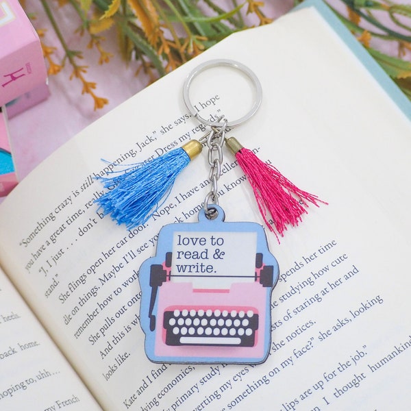 Writer Bookish Keychain | Love to Read & Write Keychain | Bookish Gift | Stocking stuffer | Gift for Writer