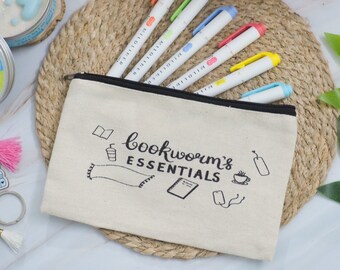 Bookworm Essentials Pouch | Bookish Stationey Pouch | Gift for reader