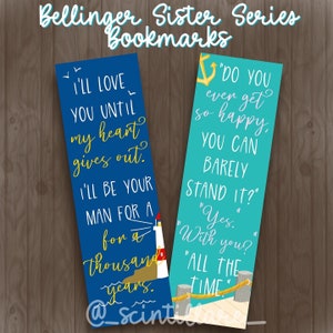 Bellinger Sister Series Bookmark | Tessa Bailey Series | It Happened One Summer | Hook, Line & Sinker | Stocking Stuffer | Gift under 10