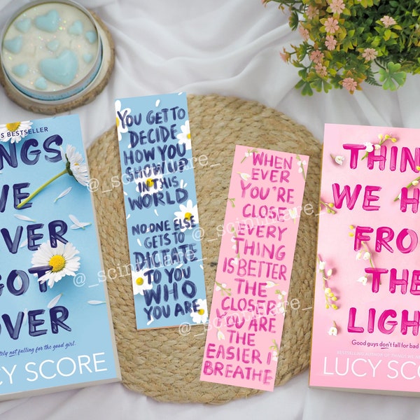 Things We Never Got Over Bookmark | Things We Hide from Light | Lucy Score Bookmark | Romance Bookmark