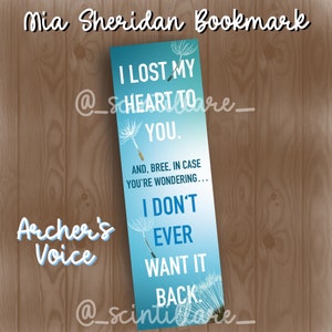 Archer’s Voice Bookmark | Mia Sheridan Bookmark | Romance Bookmark | Stocking Stuffer