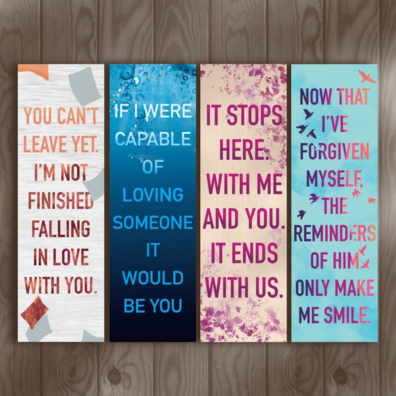 Colleen Hoover Bookmarks Reminders of Him Bookmark It Ends With US Bookmark  Ugly Love November 9 Bookmark Stocking Stuffer 