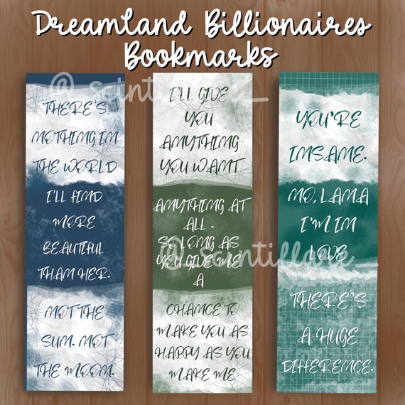 Dreamland Billionaires Bookmarks the Fine Print Bookmarks Terms and  Conditions the Final Offer Stocking Stuffer Gift Under 10 
