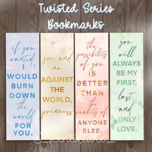 Twisted Series Bookmarks | Ana Huang | Romance book series book marks | Stocking Stuffer | Readers Gift  | Gift under 10