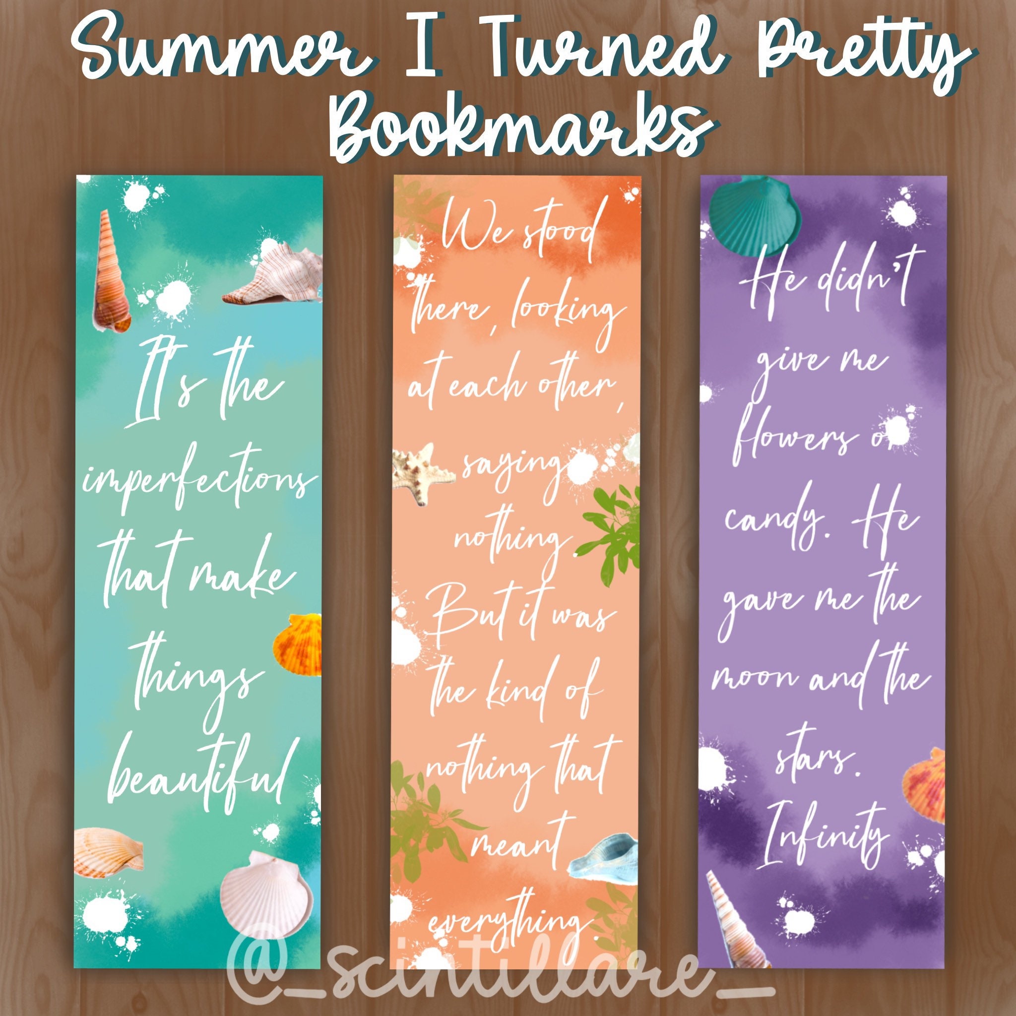 Summer I Turned Pretty Bookmarks Jenny Han Bookmarks Etsy