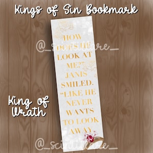 King of Wrath Bookmark | Ana Huang Bookmark | Romance Bookmark | Stocking Stuffer