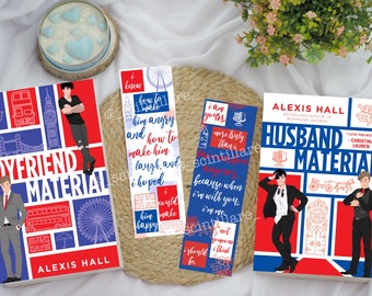 Boyfriend Material bookmark | Alexis Hall | LGBTQ Romance bookmarks| Stocking Stuffer  | Gift under 10