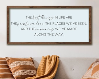 Inspirational home decor signs | The best things in life sign | Wood sign wall decor | Motivational signs | Multi color options