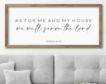 As For Me and My House We Will Serve the Lord | Christian Bible Verse Sign | Joshua 24 15 | Scripture Signs | Signs for Home Wall Decor