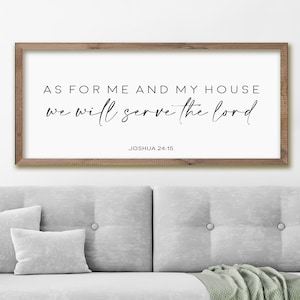 Was mich und mein Haus betrifft, so werden wir dem Herrn dienen | Christliches Bibel-Vers-Zeichen | Josua 24 15 | Schrift Zeichen | Zeichen für Home Wall Decor