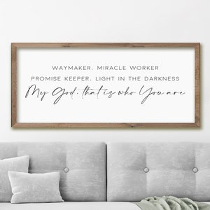 Waymaker Zeichen, Wohnzimmer Wanddekor, Waymaker Wundertäter Holz Zeichen, Anbetungslied Zeichen, Inspiration Zeichen | Mehrfarbige Optionen