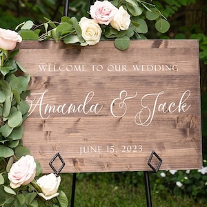 Rustic Wedding Welcome Sign: Personalized Wood Entrance Decor