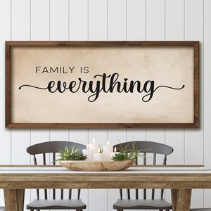 Letrero de madera "La familia lo es todo", decoración de pared familiar, letrero familiar de madera, decoración del hogar familiar, letrero familiar de madera, fondo de papel antiguo
