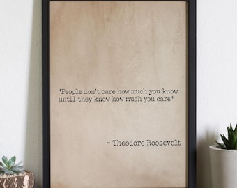 Theodore Roosevelt Quote Art Print: inspirerend ingelijst muurdecor