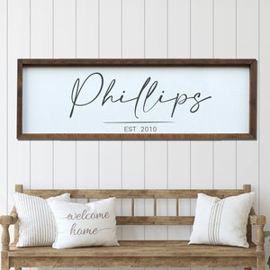 Letrero de madera con apellido/Placa personalizada con nombre de familia/Marco con nombre de familia establecido para decoración del hogar