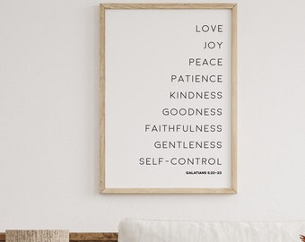Love Joy Peace Sign, Galatians 5:22-23, Christian Wood Art