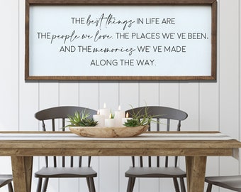 Rustic Brown Wood Sign, The Best Things In Life Quote, Farmhouse Wall Decor, Inspirational & Motivational Sign for Home Bathroom Living Room