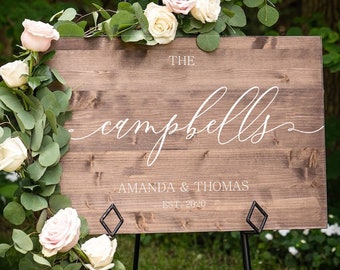 40% OFF Wood Last Name Wedding Sign - Wedding Welcome Sign - Wood Wedding Sign - Rustic Wedding Decor