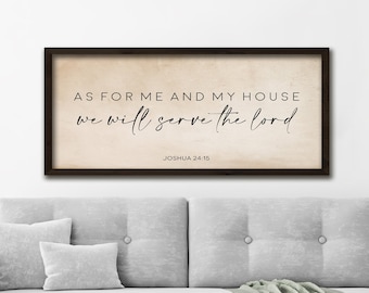 As For Me and My House We Will Serve the Lord | Christian Bible Verse Sign | Joshua 24 15 | Scripture Signs | Old Paper background decor