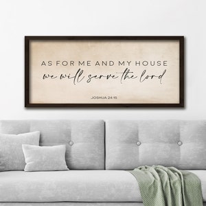 Was mich und mein Haus betrifft, so werden wir dem Herrn dienen | Christliches Bibel-Vers-Zeichen | Josua 24 15 | Schrift Zeichen | Altes Papier Hintergrund Dekor