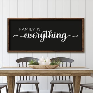 Family is Everything Wood Sign: Rustic Home Wall Decor
