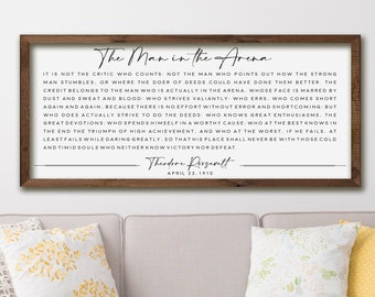 The Man in the Arena Inspirational signs | Home decor sign | Office wall decor | Motivational signs | Office signs