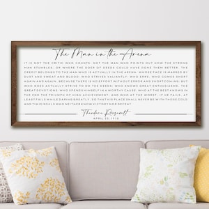El hombre en la arena Letreros inspiradores / Letrero de decoración del hogar / Decoración de pared de oficina / Letreros motivacionales / Letreros de oficina