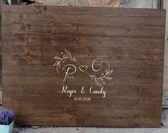 CREATIVE Rustic Wedding Guest Book Alternative | Calligraphy Name Design | Rustic Wedding Decor | Wood Guest Book | Country Wedding Gift