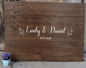 Rustic Wedding Guest Book Alternative | Calligraphy Name Design | Rustic Wedding Decor | Wood Guest Book Sign |  Country Wedding Gift Guest