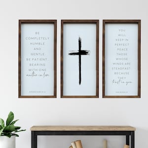 Bible Verse Wall Art: Rustic Wood Framed Christian Decor