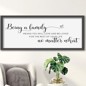 40% OFF Family sign Being a family means sign  living room wall decor  sign for living room  family wood sign  Family Quote
