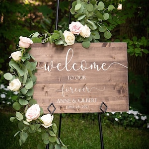 Cartello di benvenuto per matrimonio - Cartello in legno per matrimonio - Decorazione rustica per matrimonio