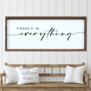 La familia lo es todo, letrero de madera para decoración de pared familiar, letreros familiares, letrero familiar de madera, decoración familiar, letrero de madera familiar, regalo para la familia