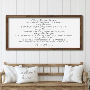 Apache Blessing Sign: Rustic Farmhouse Wood Wall Art