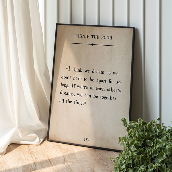 40% OFF The Velveteen Rabbit Sign , Book Page Signs , Velveteen Rabbit Wall Art , “I think we dream so we don’t have to be apart for so sign