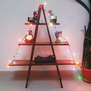 3-step Wood Display Ladder - Farm house Decor - Cupcake Display - Easy Storage - Ladder Shelf - Display Stand - Portable Display