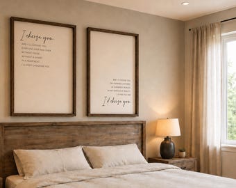 I Choose You Wood Sign Set: Master Bedroom Wall Decor