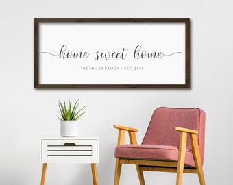 Rustic Home Sweet Home Sign | Farmhouse Wall Decor, Personalized