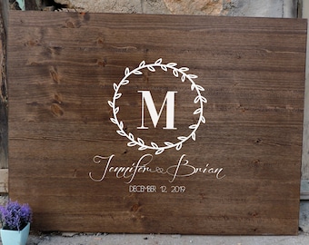 Rustic Wedding Guest Book Alternative | Calligraphy Name Design | Rustic Wedding Decor | Wood Guest Book Sign |  Country Wedding Gift Guest