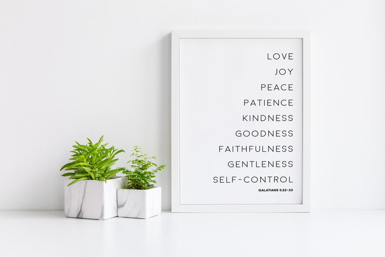 Love Joy Peace Sign, Galatians 5:22-23, Christian Wood Art image 3