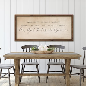 Waymaker Zeichen, Wohnzimmer Wanddekor, Waymaker Wundertäter Holz Zeichen, Anbetungslied Zeichen, Inspiration Zeichen | Mehrfarbige Optionen