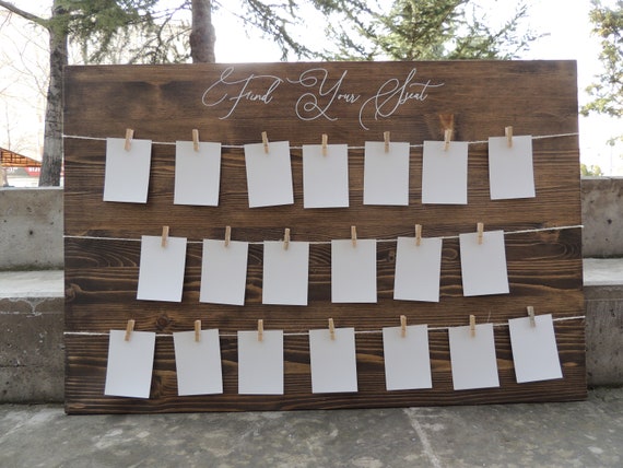 Calligraphic Find Your Seat Sign Wedding Seating Chart Board