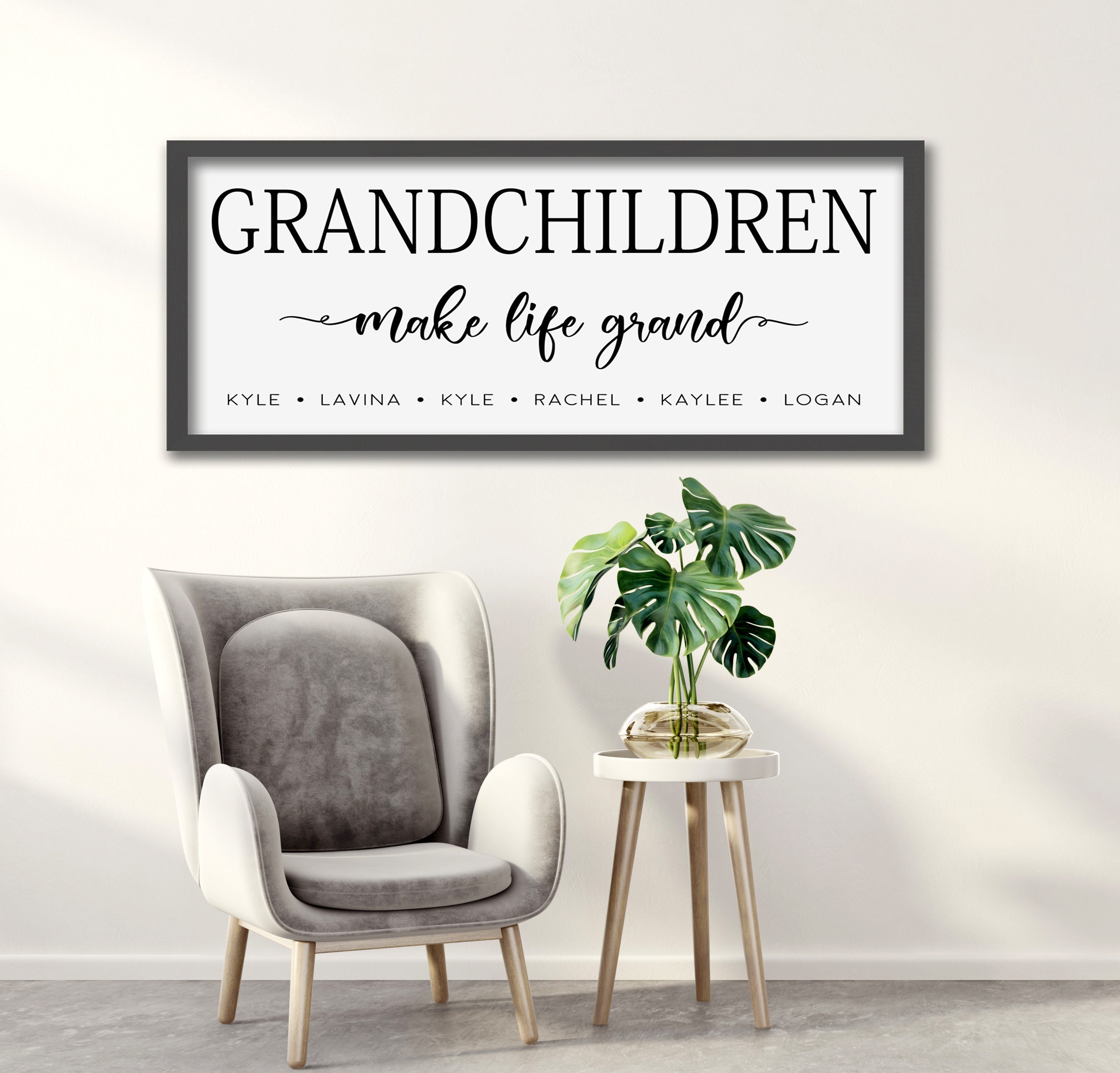 Personalized Grandchildren Names Wood Sign: Grandparent Gift